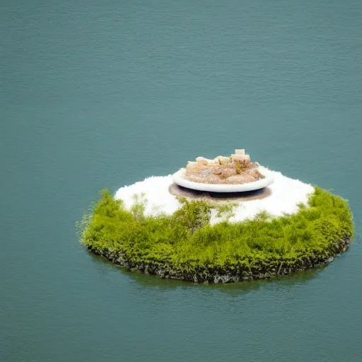 Prompt: a floating island