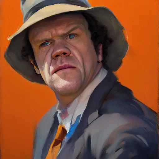 Image similar to greg manchess portrait painting of john c reilly, medium shot, asymmetrical, profile picture, organic painting, sunny day, matte painting, bold shapes, hard edges, street art, trending on artstation, by huang guangjian and gil elvgren and sachin teng