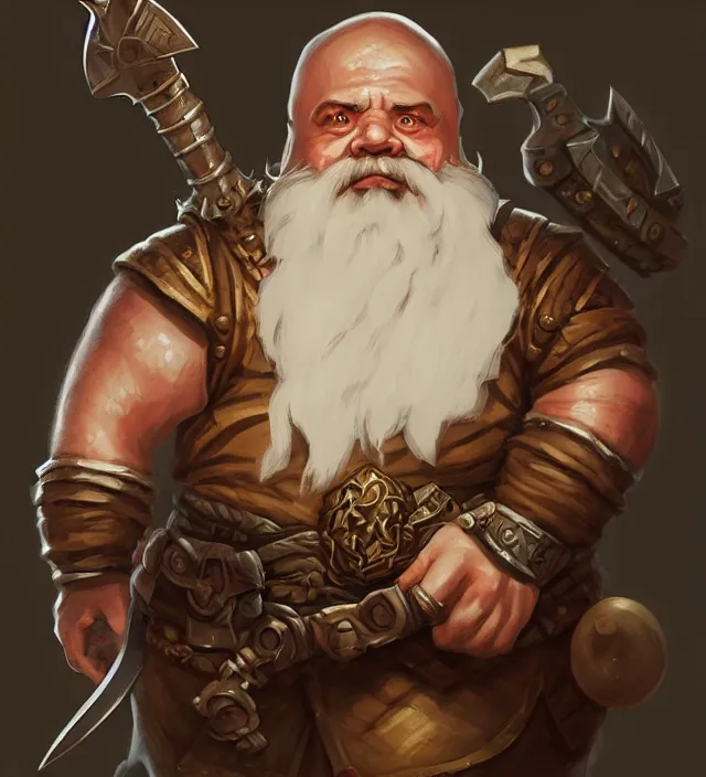 Prompt: dwarf with white beard, holding a dagger and bomb, dnd character art portrait, matte fantasy painting, deviantart artstation, by jason felix by steve argyle by tyler jacobson by peter mohrbacher, cinema