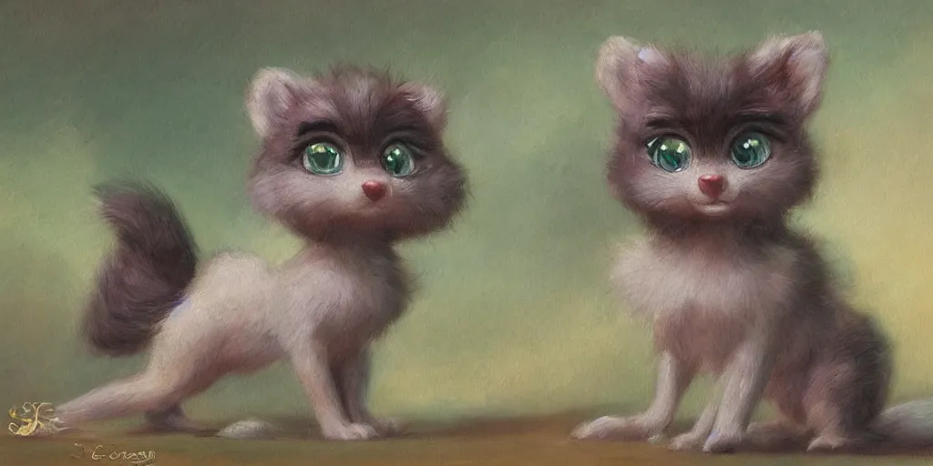 Image similar to 3d Littlest Pet Shop animal, forest, realistic fur, master painter and art style of Noel Coypel, art of Émile Eisman-Semenowsky, art of Édouard Bisson