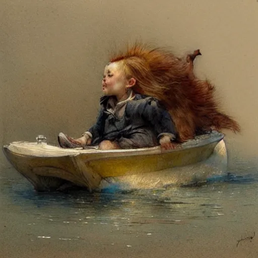 Image similar to ( ( ( ( ( banana boat. muted colors. ) ) ) ) ) by jean - baptiste monge!!!!!!!!!!!!!!!!!!!!!!!!!!!