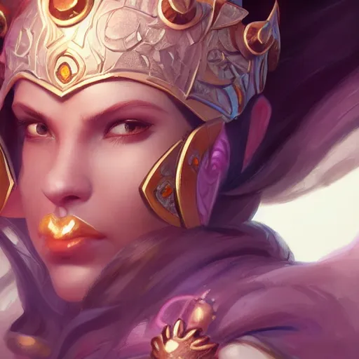 Prompt: Closeup of the video game character Kirby, fantasy, intricate, elegant, highly detailed, digital painting, artstation, concept art, matte, sharp focus, illustration, hearthstone, art by Artgerm and Greg Rutkowski and Alphonse Mucha