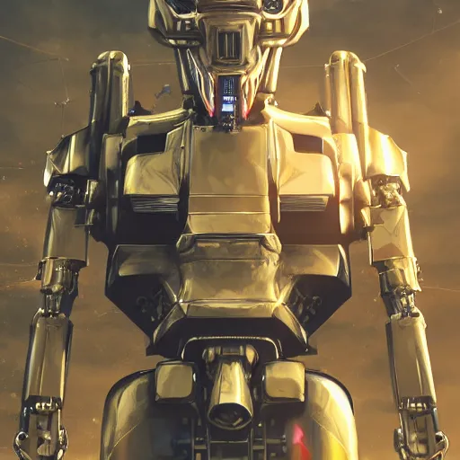 Image similar to photorealistic portrait render of a gangster robot mecha dinosaur wearing a gold chain, in a cyberpunk urban wasteland