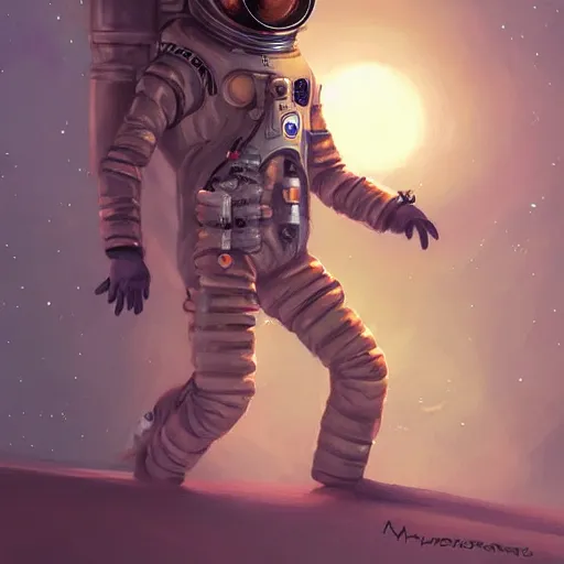 Prompt: A steampunk astronaut by Mandy Jurgens