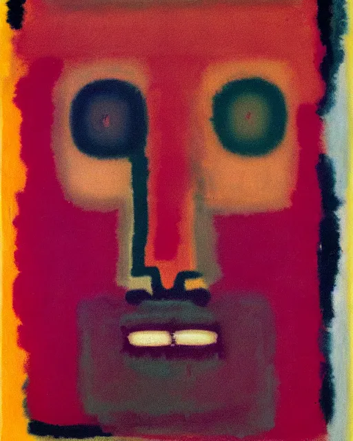 Image similar to Portrait of a human face, by Mark Rothko