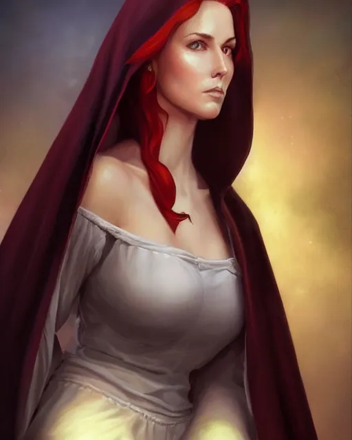 Prompt: a stunning portrait of triss merigold as a nun, digital art by julie bell and artgerm and ross tran and angel ganev, medium shot portrait, highly detailed, trending on artstationhq