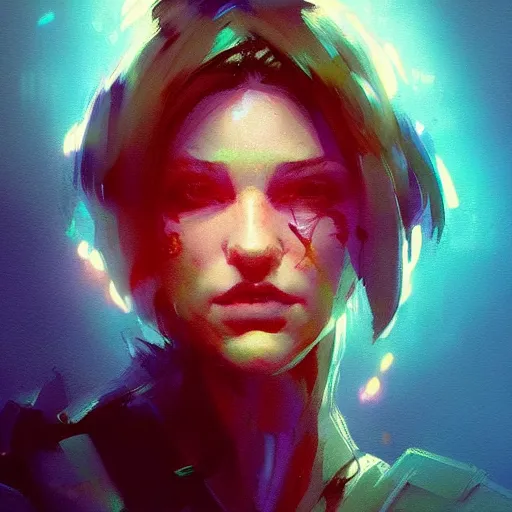 Image similar to portrait of a beautiful alyx vance, volume lighting, concept art, by greg rutkowski!!, colorful, xray melting colors!!