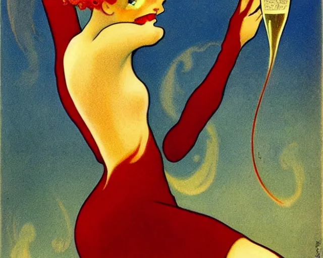 Prompt: vintage, champagne. art nouveau, french, realistic, cheerful, art work by leonetto cappiello, 1 9 0 2