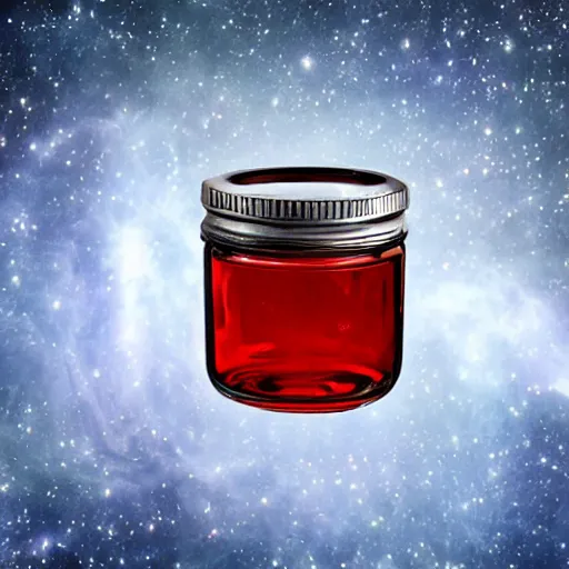 Prompt: nebula contained inside a small glass jar