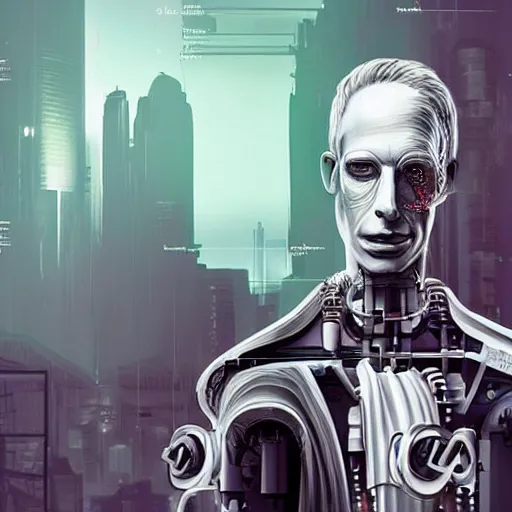 Prompt: cyberpunk cyborg robot Immanuel Kant