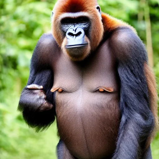 Image similar to a ginger gorilla