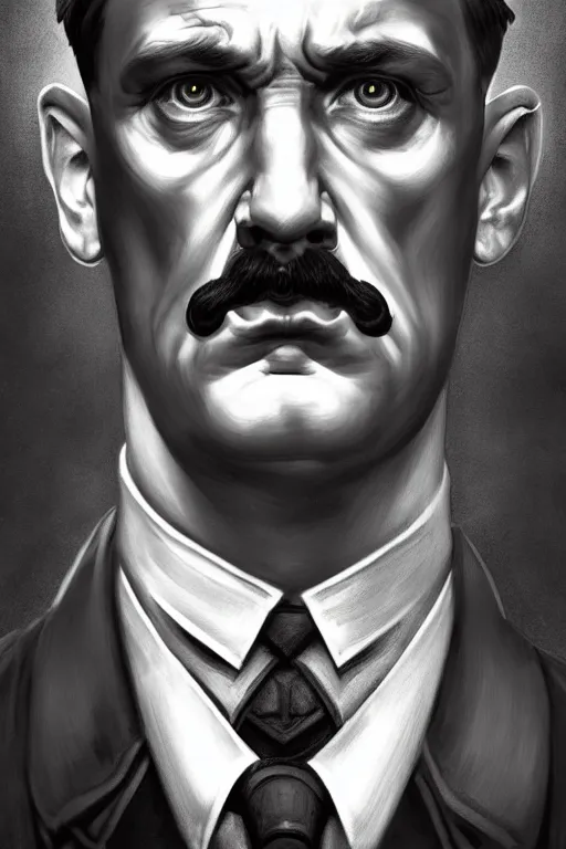 Prompt: adolf hitler as superman, realistic portrait, symmetrical, highly detailed, digital painting, artstation, concept art, smooth, sharp focus, illustration, cinematic lighting, art by artgerm and greg rutkowski and alphonse mucha