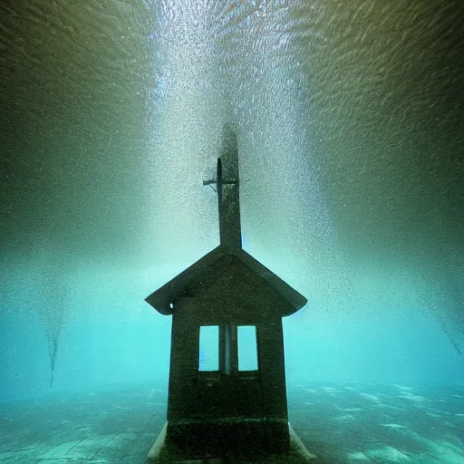 Image similar to underwater church photograph