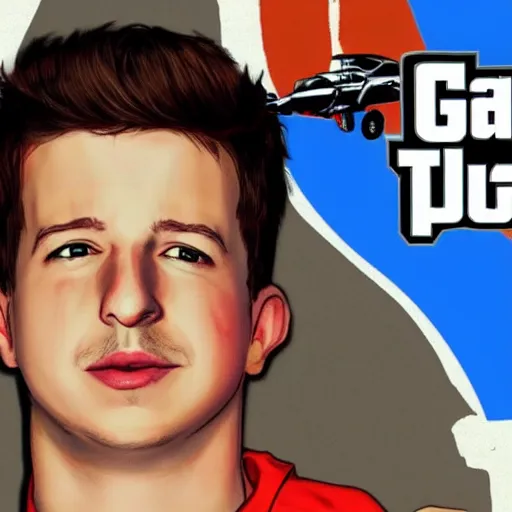 Prompt: Charlie Puth in the style of GTA v loading screen art, detailed