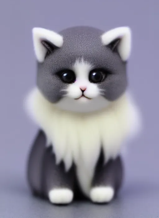 Image similar to 80mm resin detailed miniature of fluffy cute cat, Product Introduction Photos, 4K, Full body, simple background