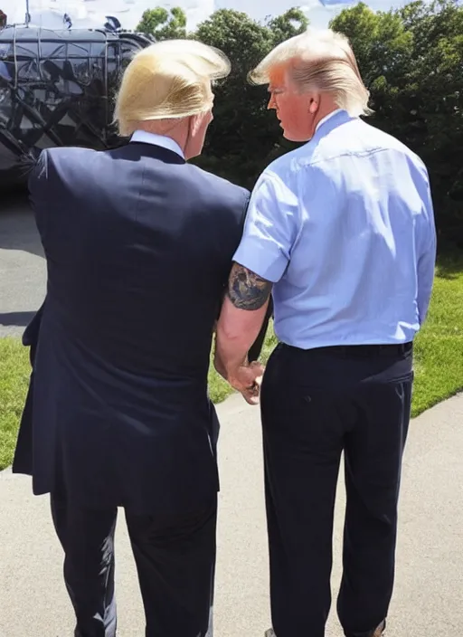 Image similar to a back tattoo of both biden and trump