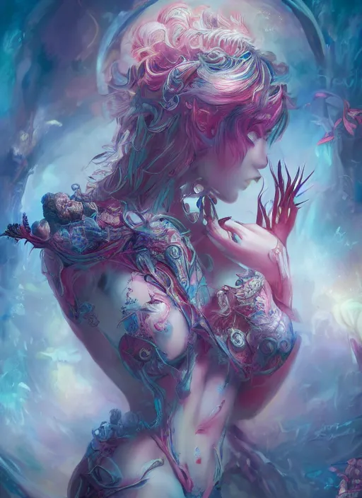 Image similar to dreamscape, female, ross tran, vivid colors, anatomical, highly detailed sculpture, intricate detailed, ommatidia, 8 k, cinematic atmosphere, post - processing