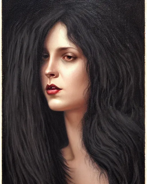 Prompt: a portrait of black furry shadow monster, background of deep shadows, illustration, dramatic lighting, soft details, painting oil on canvas, art nouveau, octane render, HDR, 4k, 8k, HD, by Edmund Blair Leighton, Brom, Charlie Bowater, trending on artstation, Tom Bagshaw, faces by otto Schmidt