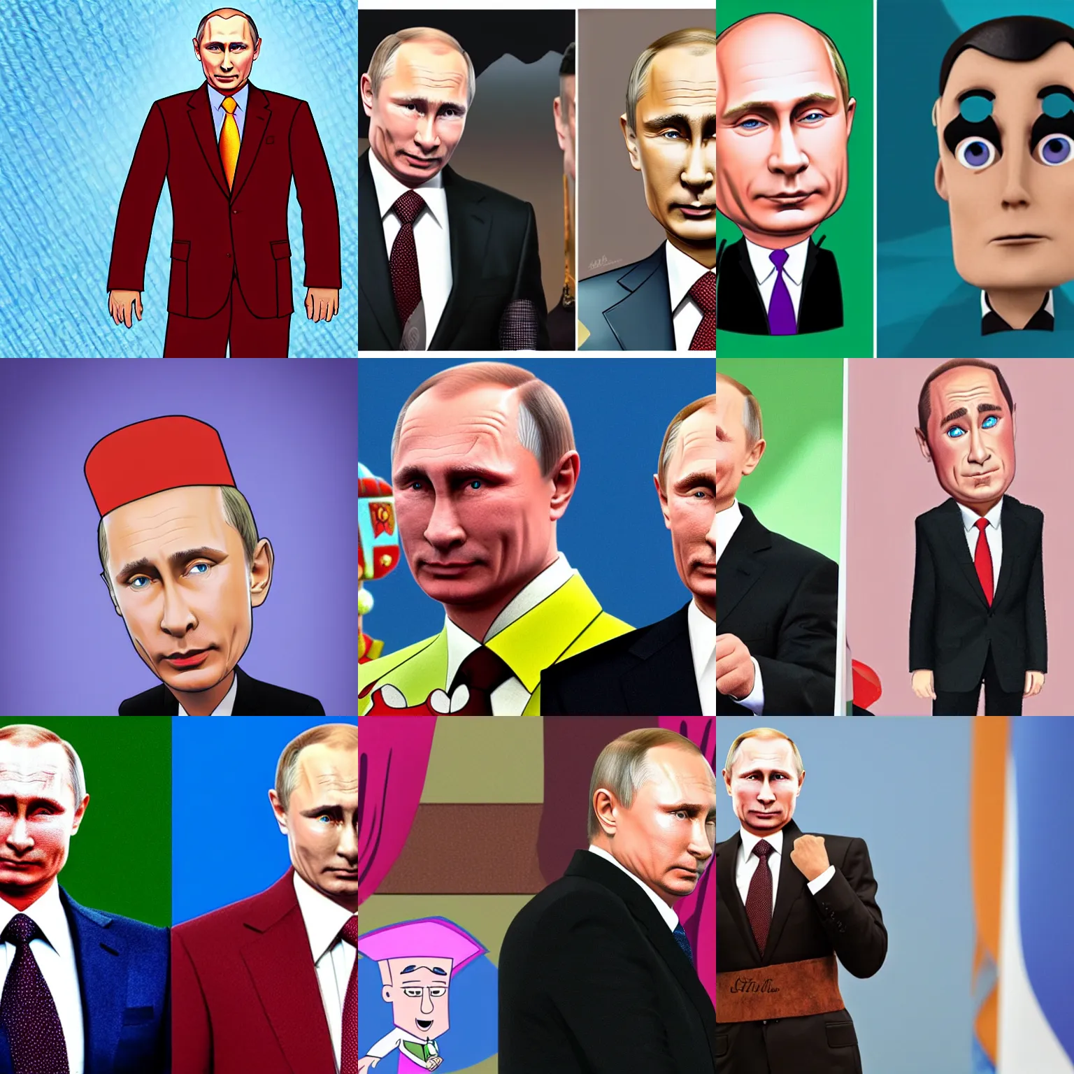 Prompt: Vladimir Putin stylized as Fairly OddParents