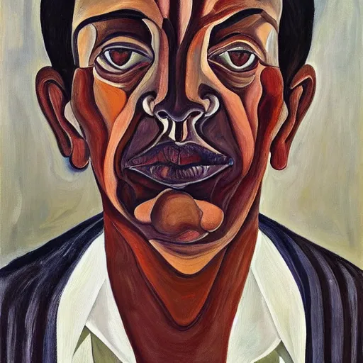 Prompt: a portrait a very ordinary person, by Alice Neel, oil painting, anatomically correct, beautiful perfect face, large brushstrokes, sharp focus, Highly Detailed