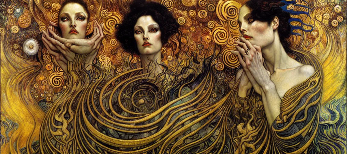 Image similar to Divine Chaos Engine by Karol Bak, Jean Delville, William Blake, Gustav Klimt, and Vincent Van Gogh, symbolist, visionary