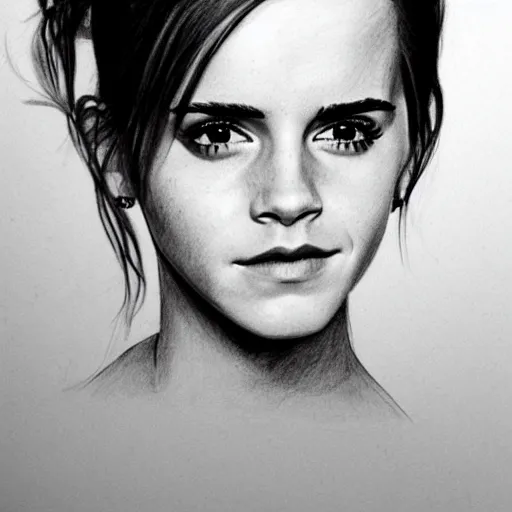 Image similar to emma watson pencil sketch,