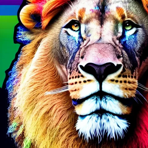 Image similar to A nice colorful male-lion with full mane sticker