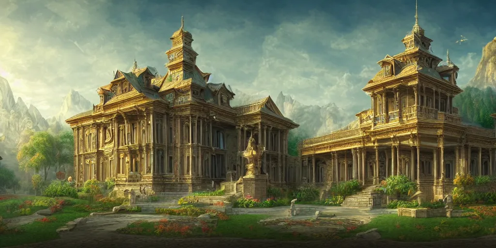 Image similar to memory palace, masterpiece composition, 8 k resolution, ultra fine illustration