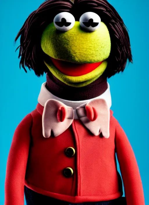 Image similar to studio portrait still of muppet!!!!! keanu reeves!!!!!! as a muppet muppet as a muppet, 8 k, studio lighting, key light,