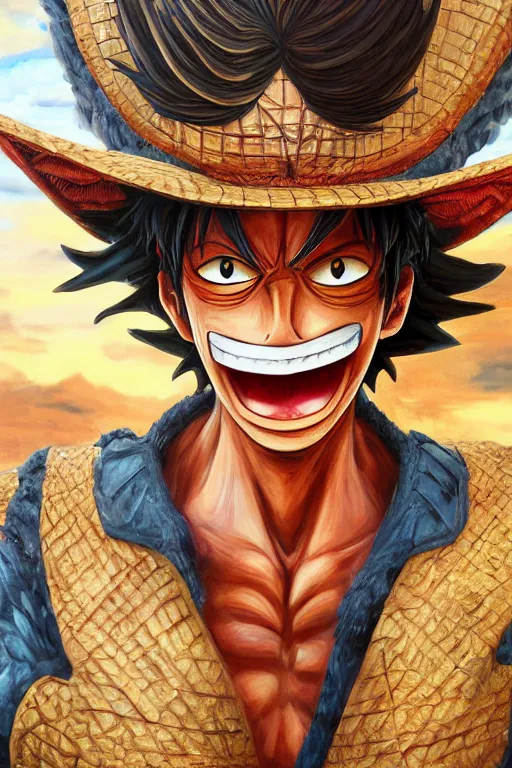 Image similar to anthropomorphic dragon as a luffy, oil on canvas, intricate, portrait, 8 k highly professionally detailed, hdr, cgsociety