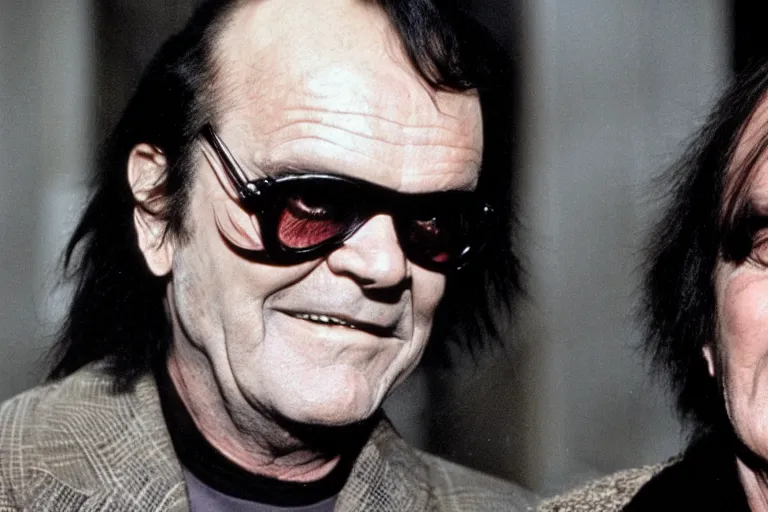 Image similar to Jack Nicholson from the shining dressed in goth