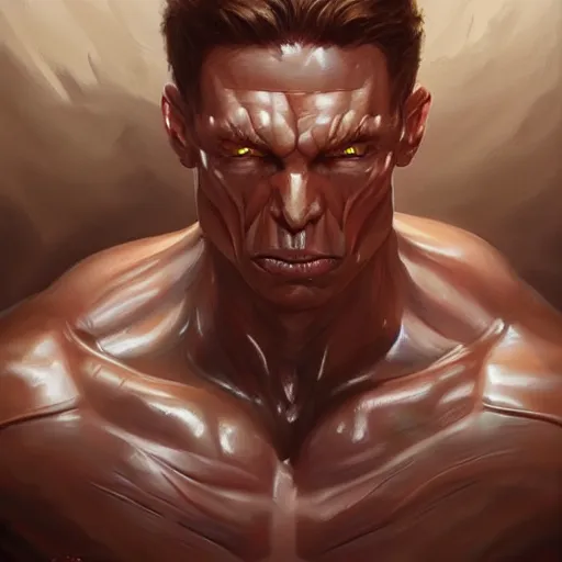 Image similar to very muscular man, mutant, translucent skin, full body, painted by stanley lau, painted by greg rutkowski, painted by stanley, artgerm, masterpiece, digital art, trending on arts