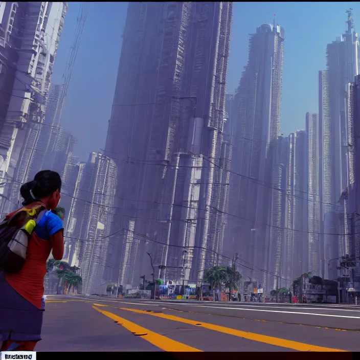 Image similar to clean streets of mumbai in 2 0 7 0, cyberpunk, futuristic, high fidelity, uncompressed png