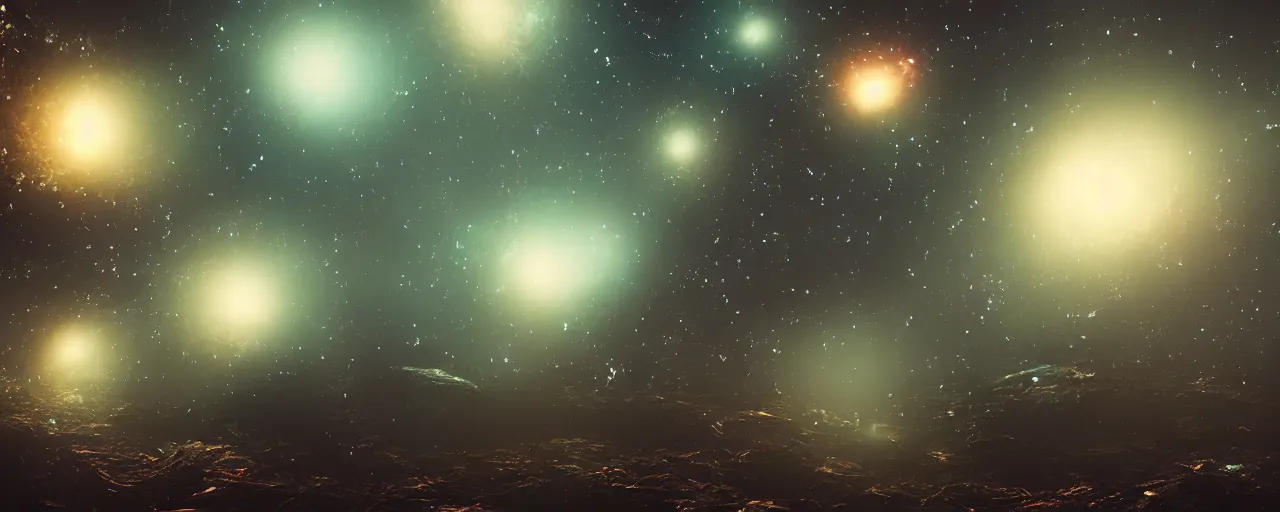 Image similar to dark galaxy, realistic lighting, dynamic lighting, octane render, houdini simulation