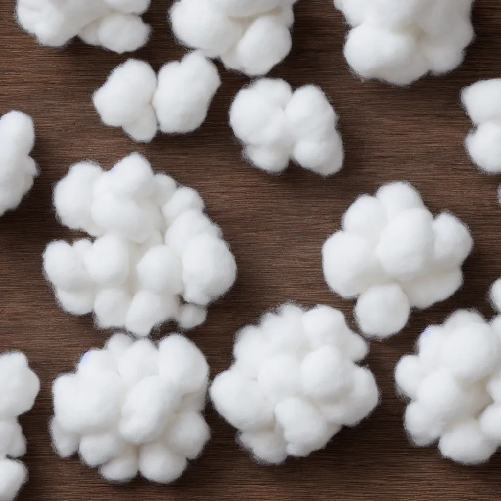 Prompt: Cotton balls, cotton texture, made of cotton