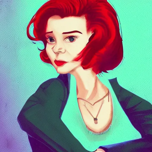 Image similar to heather chandler, heathers ( 1 9 8 9 ), beautiful fanart, deviantart, digital art, red hair, mean, beautiful, dangerous