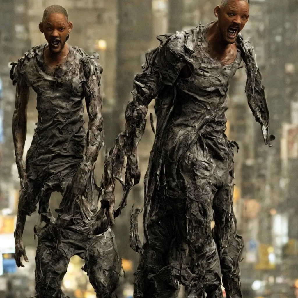 Image similar to Will Smith as a monster from the movie I am legend, realistic, photo, hyperdetailed