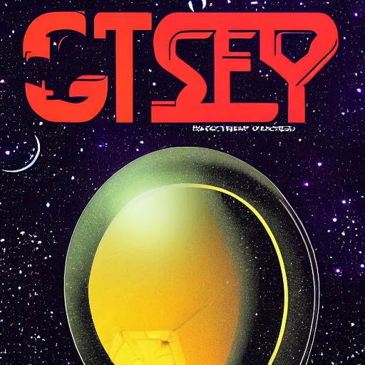 Image similar to space odyssey solaris retro book cover grafic