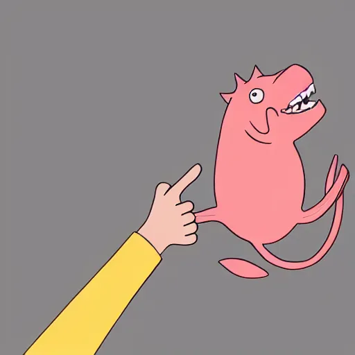 Image similar to a catfish giving a thumbs up in the style of bojack horseman, lisa hanawalt