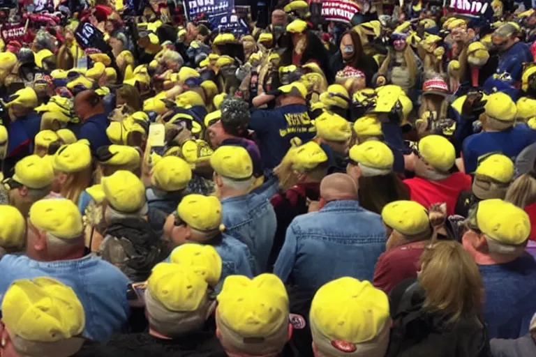 Image similar to minions at a trump rally