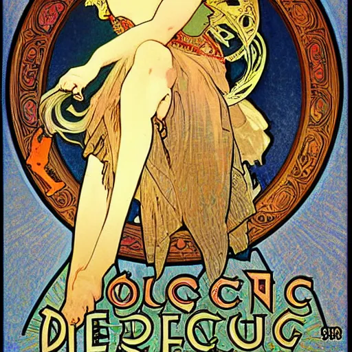 Prompt: occult detective by alphonse mucha