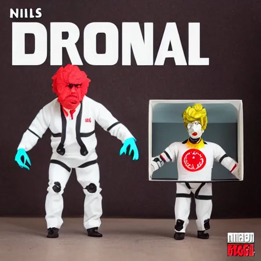 Image similar to nils bohr cosplay orlan, stop motion vinyl action figure, plastic, toy, butcher billy style