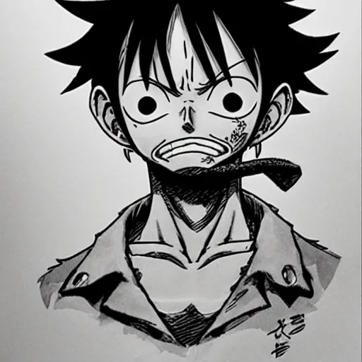 Image similar to luffy by kim jung gi