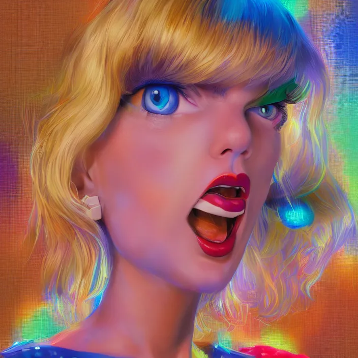 Image similar to portrait of Taylor Swift as Lola Bunny in Space Jam 1996. ears. intricate abstract. intricate artwork. by Tooth Wu, wlop, beeple, dan mumford. octane render, trending on artstation, greg rutkowski very coherent symmetrical artwork. cinematic, hyper realism, high detail, octane render, 8k, iridescent accents