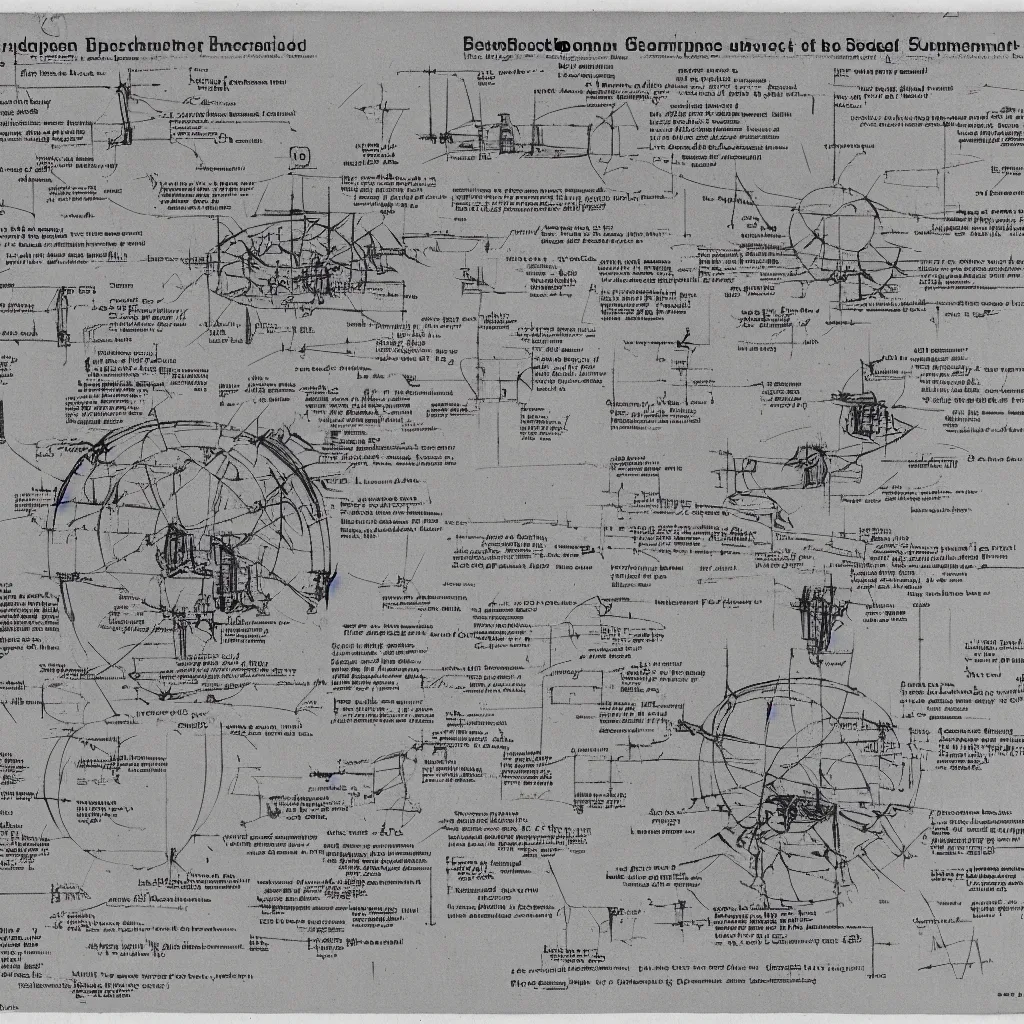 Image similar to a blueprint of a ww 2 german superweapon that can destroy the universe