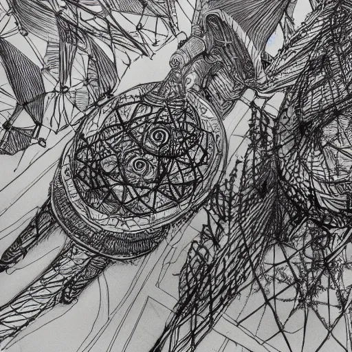 Image similar to burning man, detailed intricate sketch, 4k, illustration, cross hatched, black ink on white paper