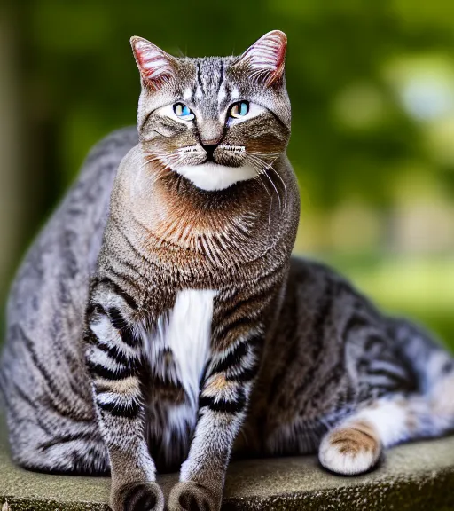 Image similar to award winning 5 5 mm portrait photo of an admiral cat in full military outfit and aviators, in a park by luis royo. soft light. sony a 7 r iv