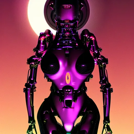 Image similar to sleek highly evolved biomechanical nubile borg queen hybrid being possessed by the machine spirit, artists mœbius and beryl cook, high contrast cinematic light, mystical shadows, sharp focus, octane render