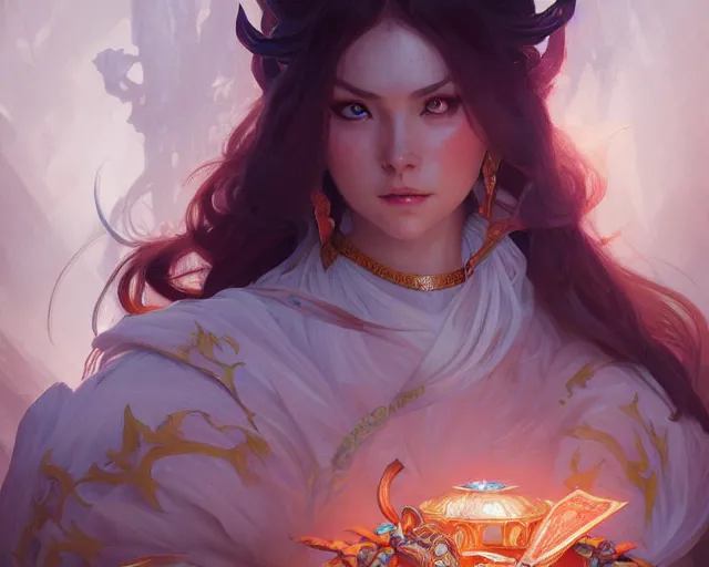 Image similar to photography of ita? jakucha «, deep focus, d & d, fantasy, intricate, elegant, highly detailed, digital painting, artstation, concept art, matte, sharp focus, illustration, hearthstone, art by artgerm and greg rutkowski and alphonse mucha