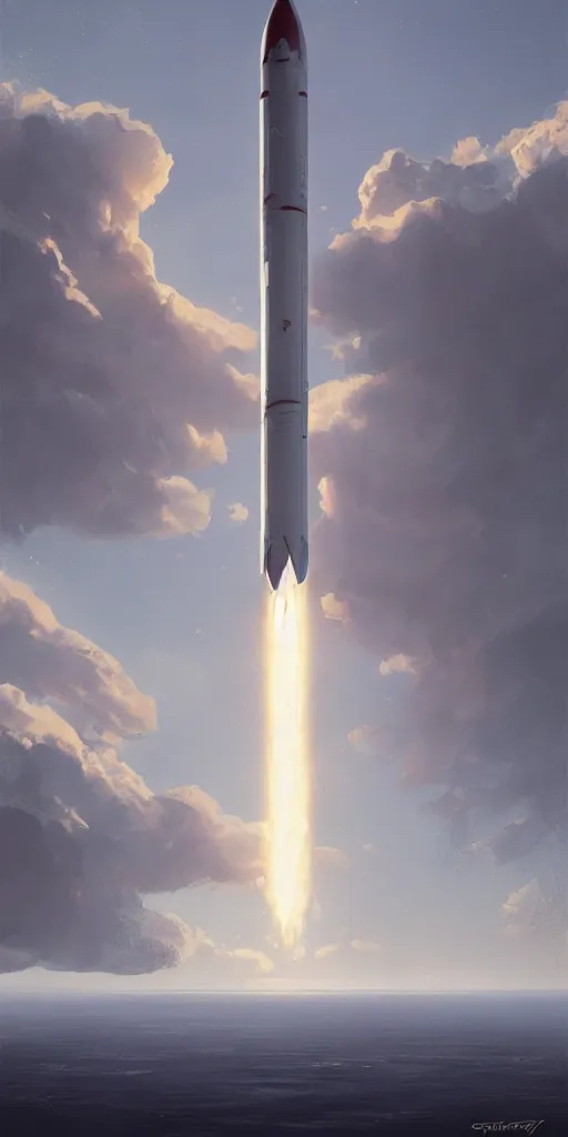 Image similar to telsa rocket, greg rutkowski